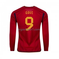 Dres Španjolska Gavi 9 Domaći World Cup 2022 Dugim Rukavima - Muški Dres Španjolska Gavi 9 Domaći World Cup 2022 Dugim Rukavima - Muški