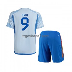Dres Španjolska Gavi 9 Gostujući World Cup 2022 Kratkih Rukava - Dječji Dres Španjolska Gavi 9 Gostujući World Cup 2022 Kratkih Rukava - Dječji