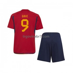 Dres Španjolska Gavi 9 Domaći World Cup 2022 Kratkih Rukava - Dječji Dres Španjolska Gavi 9 Domaći World Cup 2022 Kratkih Rukava - Dječji