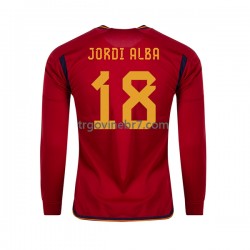 Dres Španjolska JORDI ALBA 18 Domaći World Cup 2022 Dugim Rukavima - Muški Dres Španjolska JORDI ALBA 18 Domaći World Cup 2022 Dugim Rukavima - Muški
