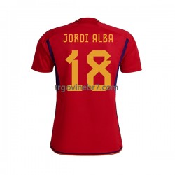 Dres Španjolska JORDI ALBA 18 Domaći World Cup 2022 Kratkih Rukava - Muški Dres Španjolska JORDI ALBA 18 Domaći World Cup 2022 Kratkih Rukava - Muški