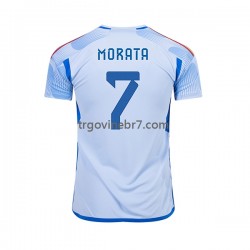 Dres Španjolska MORATA 7 Gostujući World Cup 2022 Kratkih Rukava - Muški Dres Španjolska MORATA 7 Gostujući World Cup 2022 Kratkih Rukava - Muški