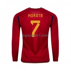 Dres Španjolska MORATA 7 Domaći World Cup 2022 Dugim Rukavima - Muški Dres Španjolska MORATA 7 Domaći World Cup 2022 Dugim Rukavima - Muški