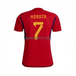 Dres Španjolska MORATA 7 Domaći World Cup 2022 Kratkih Rukava - Muški Dres Španjolska MORATA 7 Domaći World Cup 2022 Kratkih Rukava - Muški