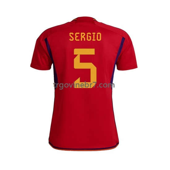 Dres Španjolska SERGIO BUSQUETS 5 Domaći World Cup 2022 Kratkih Rukava - Muški
