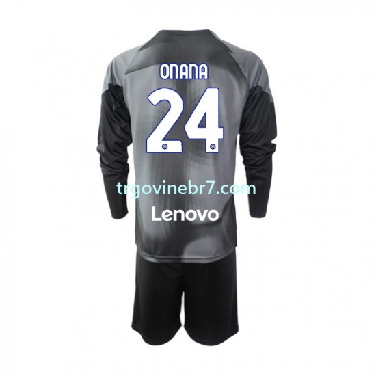 Golmanski Dres - Dres Inter Milan Andre Onana 24 Domaći 2022-2023 Dugim Rukavima - Dječji