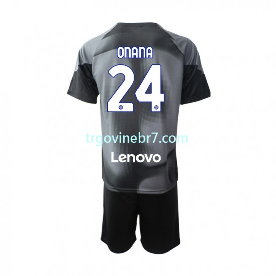 Golmanski Dres - Dres Inter Milan Andre Onana 24 Domaći 2022-2023 Kratkih Rukava - Dječji
