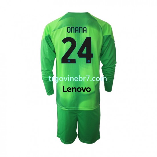 Golmanski Dres - Dres Inter Milan Andre Onana 24 Treći 2022-2023 Dugim Rukavima - Dječji