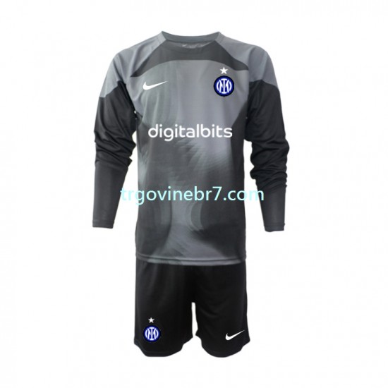Golmanski Dres - Dres Inter Milan Domaći 2022-2023 Dugim Rukavima - Dječji
