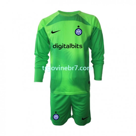 Golmanski Dres - Dres Inter Milan Treći 2022-2023 Dugim Rukavima - Dječji
