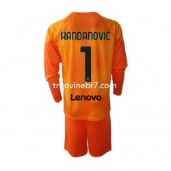 Golmanski Dres - Dres Inter Milan Samir Handanovic 1 Četvrti 2022-2023 Dugim Rukavima - Dječji
