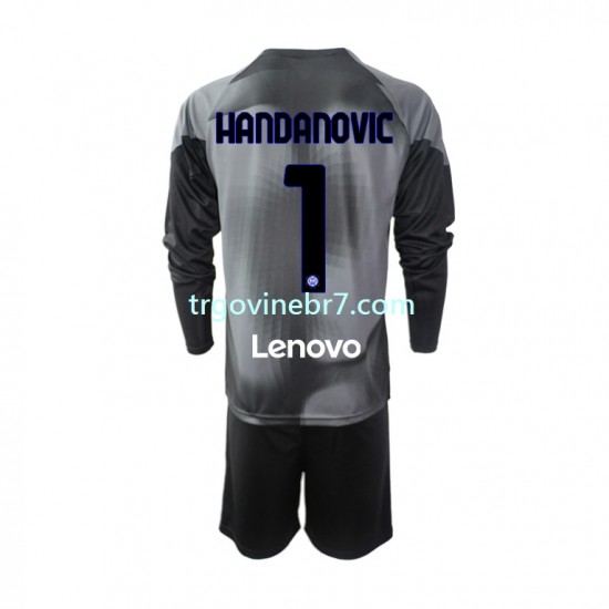 Golmanski Dres - Dres Inter Milan Samir Handanovic 1 Domaći 2022-2023 Dugim Rukavima - Dječji