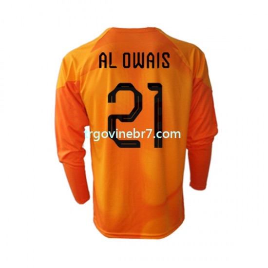 Golmanski Dres - Dres Saudijska Arabija Mohammed Al-Owais 21 Gostujući World Cup 2022 Dugim Rukavima - Muški