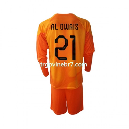 Golmanski Dres - Dres Saudijska Arabija Mohammed Al-Owais 21 Gostujući World Cup 2022 Dugim Rukavima - Dječji