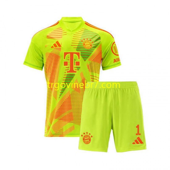 Golmanski Dres - Dres FC Bayern München Manuel Neuer 1 Domaći 2024-2025 Kratkih Rukava - Dječji