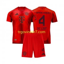 Dres FC Bayern München Matthijs de Ligt 4 Domaći 2024-2025 Kratkih Rukava - Dječji
