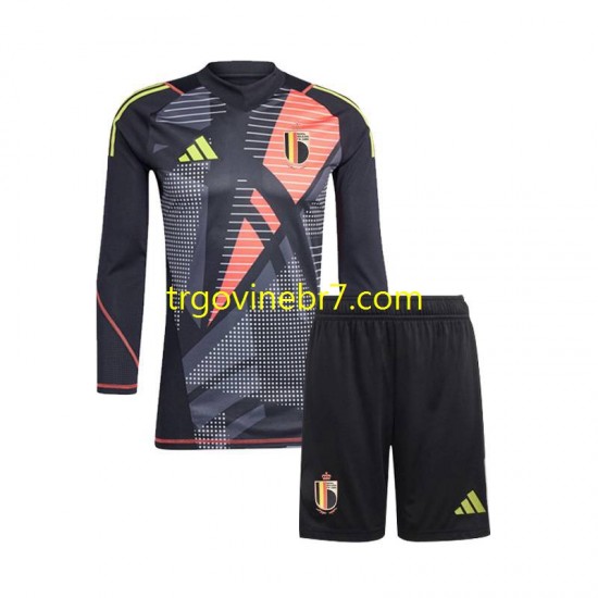 Golmanski Dres - Dres Belgija Domaći Euro 2024 Dugim Rukavima - Dječji