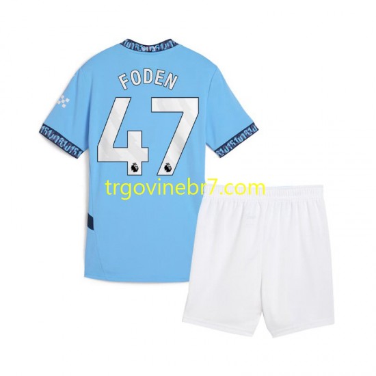 Dres Manchester City Phil Foden 47 Domaći 2024-2025 Kratkih Rukava - Dječji
