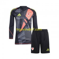 Golmanski Dres - Dres Wales Domaći 2024 Dugim Rukavima - Dječji Golmanski Dres - Dres Wales Domaći 2024 Dugim Rukavima - Dječji